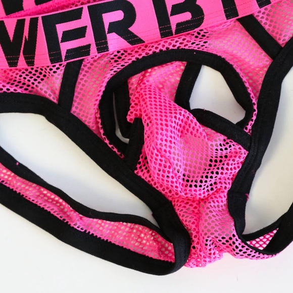 Andrew Christian Power Bottom Air Jock Neon Pink Mesh Men Underwear new NWT Med - Picture 7 of 9